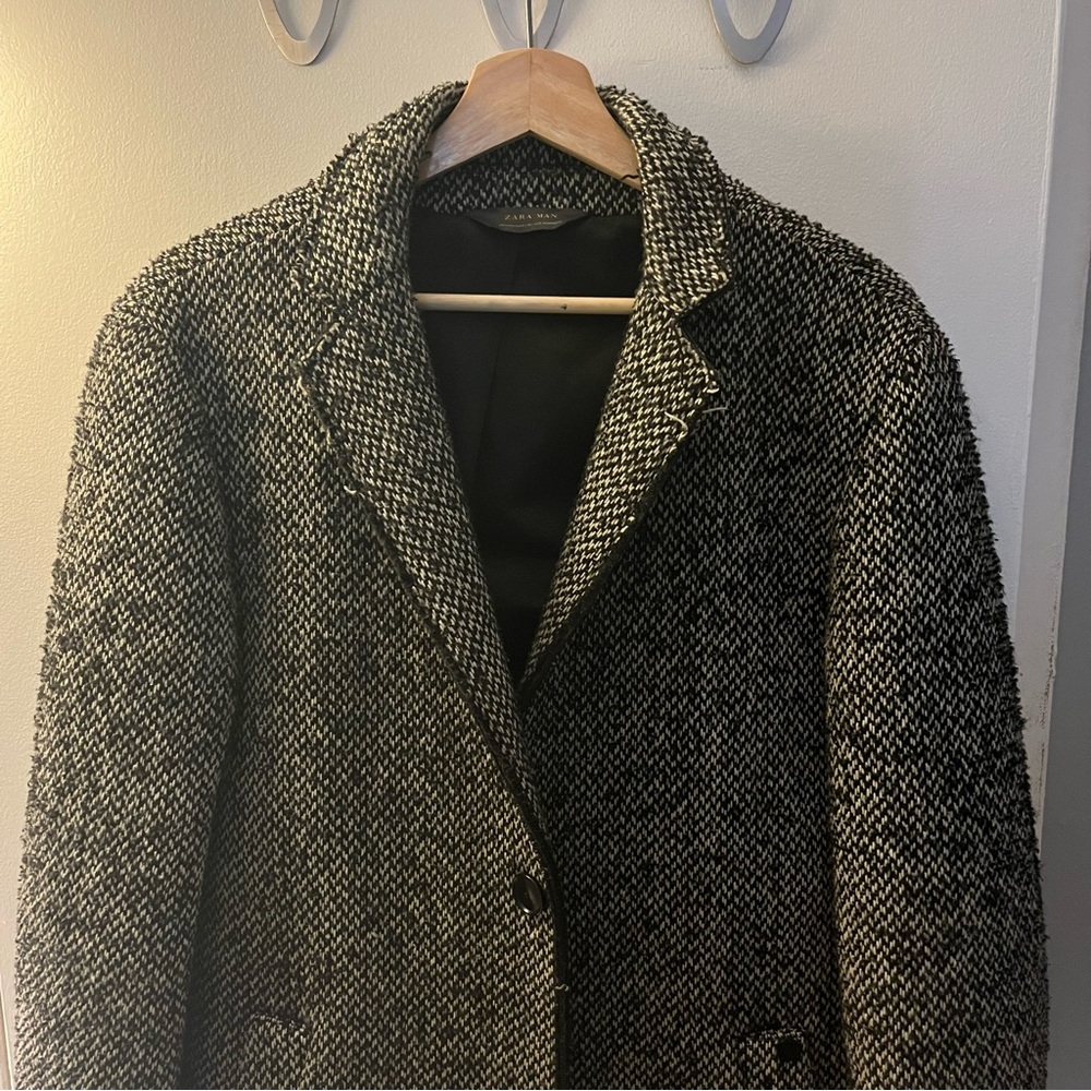 Zara Men’s Coat (Salt & Pepper)